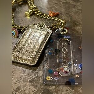 COACH Poppy Hangtags On UPCYCLED Junk Gypsea Gold-tone Bag Chain W/Mini Charms
